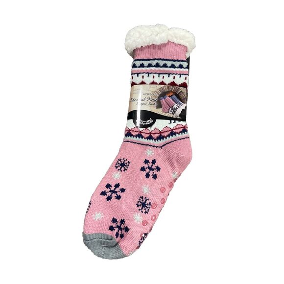 TWO (2) PAIRS MIRABEAU SUPER SOFT THERMAL KNIT SLIPPER SOCKS New - Picture 3 of 7